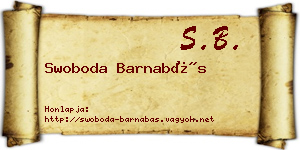 Swoboda Barnabás névjegykártya